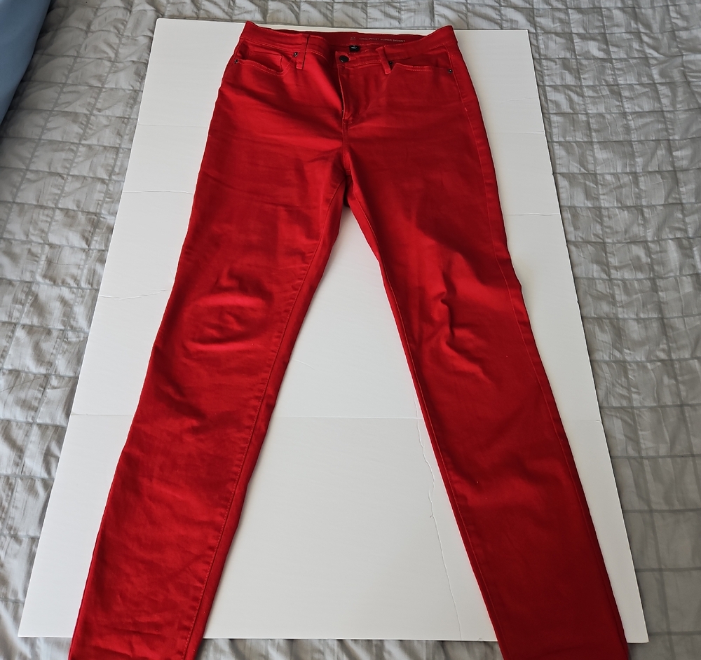 New York & Company Red High-Waist Super Skinny Jeans